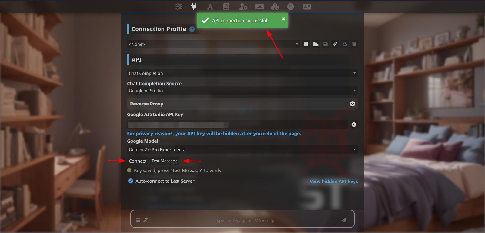 Connect and Test Connection
